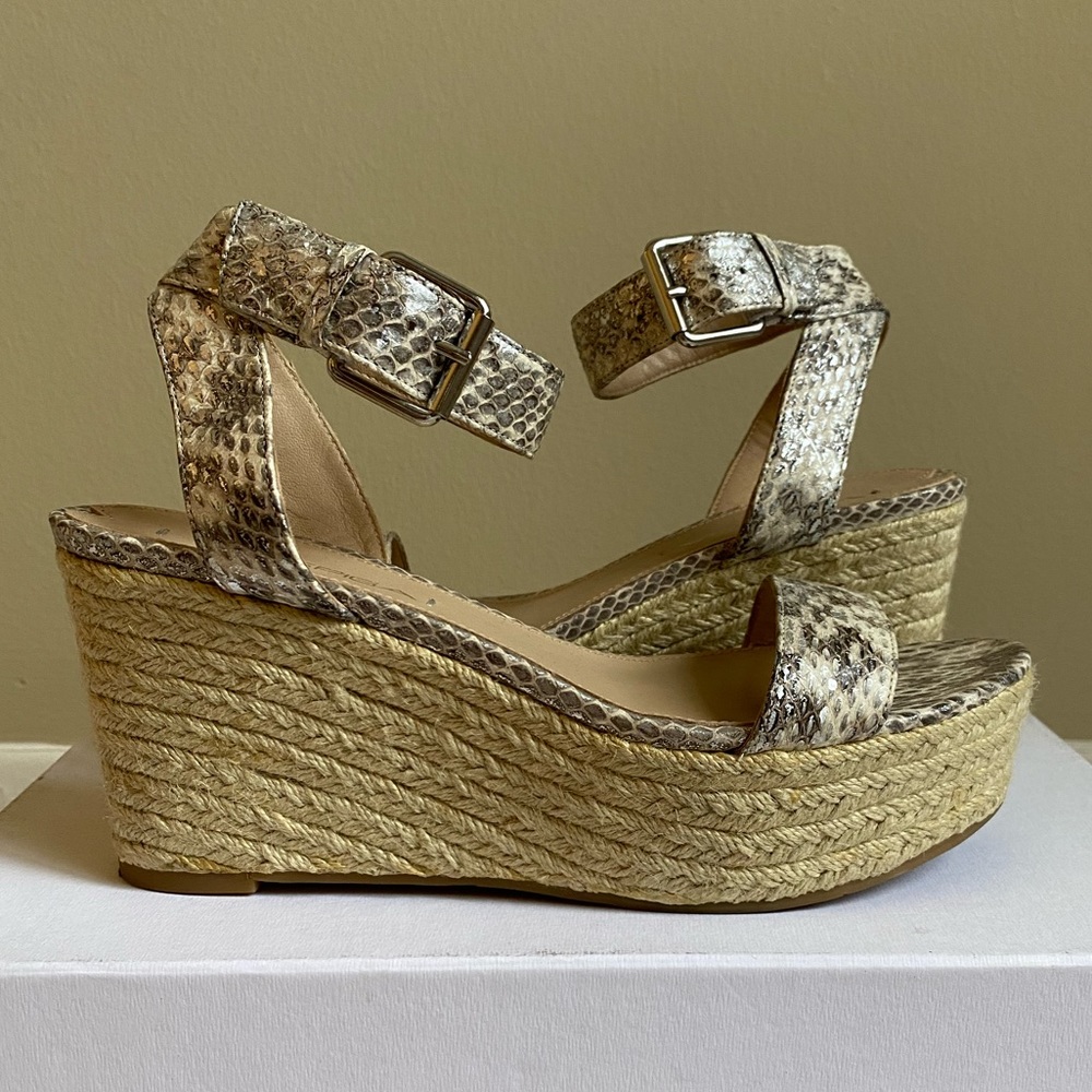 Via Spiga Nemy Snake Embossed Espadrille Sandal